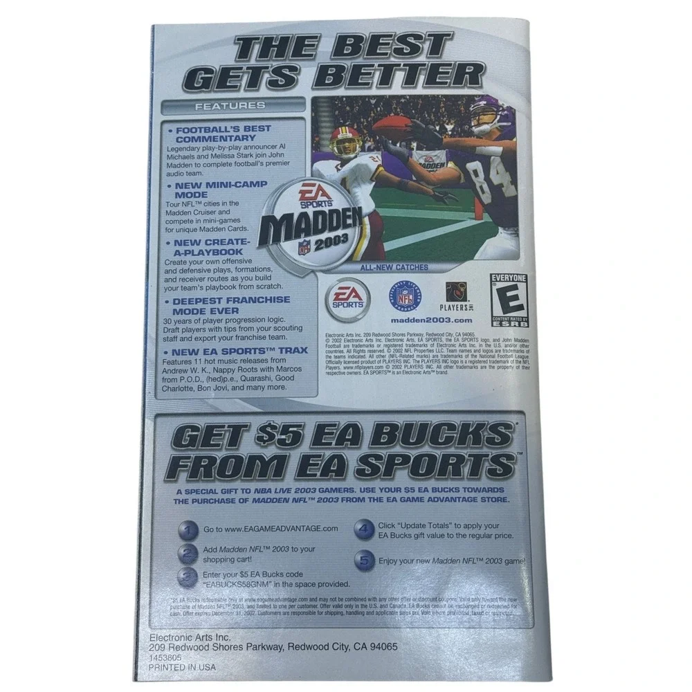 NBA Live 2003 Nintendo GameCube Instruction Booklet‎ Manual